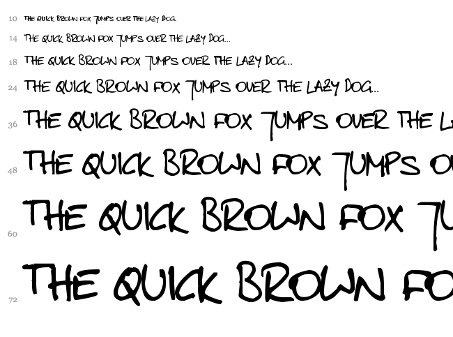 Toms Handwritten font waterfall